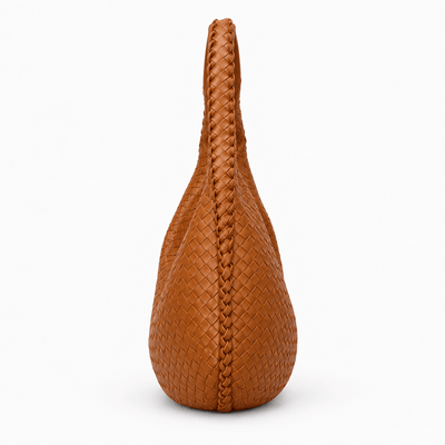 The Sunday Avenue Evelien Brown Woven Faux Leather Hobo Bag