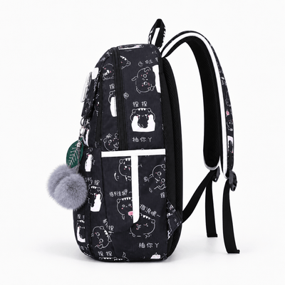 The Sunday Avenue Girls' Waterproof Nylon School Backpack with Cartoon Print and USB Port