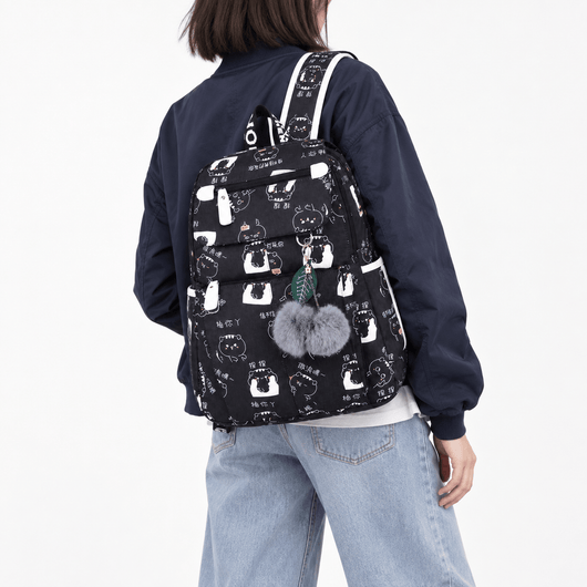 The Sunday Avenue Girls' Waterproof Nylon School Backpack with Cartoon Print and USB Port