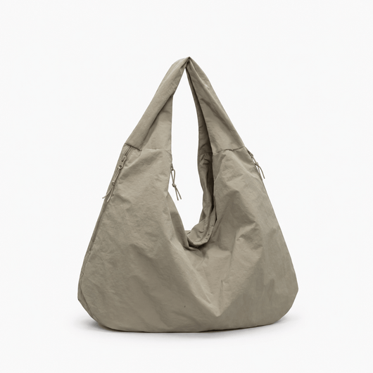 The Sunday Avenue Grey Clara Yellow Nylon Hobo Bag with Multiple Pockets