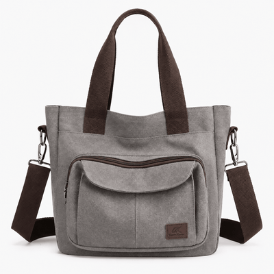 The Sunday Avenue Grey Dorothy Grey Canvas Multi-Compartment Tote Bag