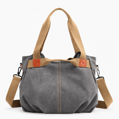 The Sunday Avenue Grey Eleanor Blue Canvas Tote Bag with Detachable Crossbody Strap