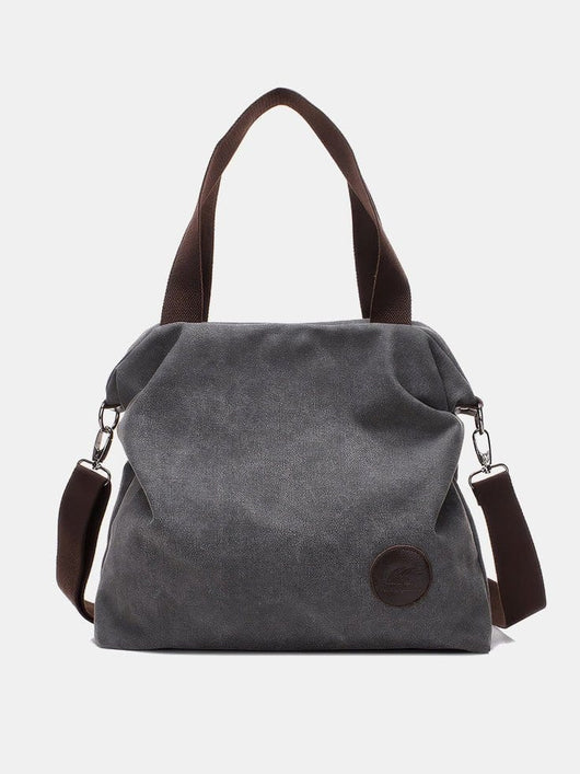 The Sunday Avenue Grey Kate Grey Canvas Convertible Shoulder Bag