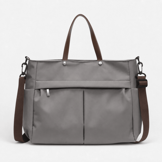 The Sunday Avenue Grey Large School Shoulder Bag - Rosalind