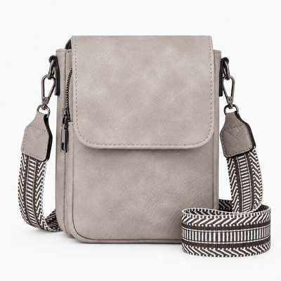 The Sunday Avenue Grey / Medium Bonnie Brown Faux Leather RFID Crossbody Bag