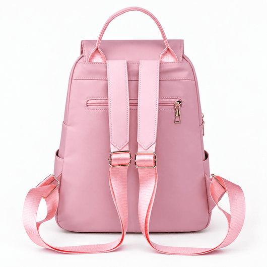 The Sunday Avenue Grey Pink Quilted Purse Backpack with Pearl Flower Accent