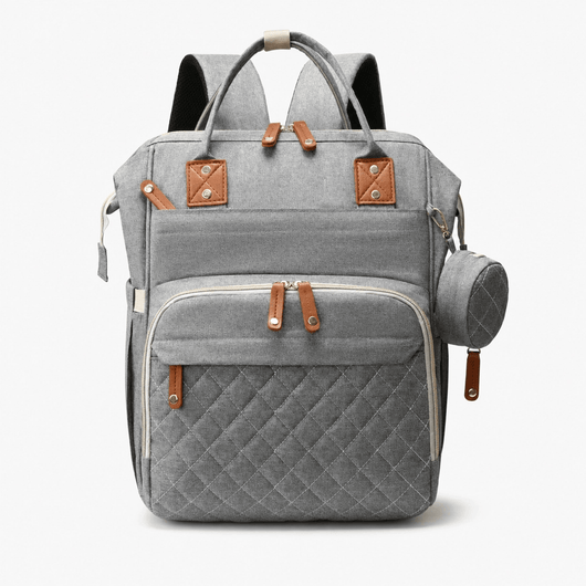 The Sunday Avenue Grey Quilted Maternity Backpack - Rowena