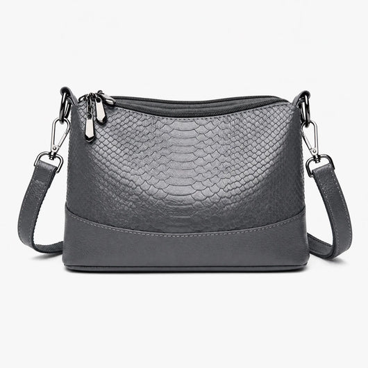 The Sunday Avenue Grey Textured Structured Flap Crossbody - Neve