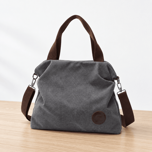 The Sunday Avenue Kate Grey Canvas Convertible Shoulder Bag