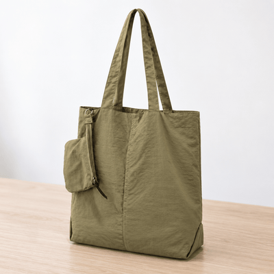 The Sunday Avenue Khaki Lightweight Tote Bag with Removable Zipped Pouch