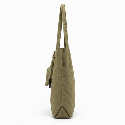 The Sunday Avenue Khaki Lightweight Tote Bag with Removable Zipped Pouch