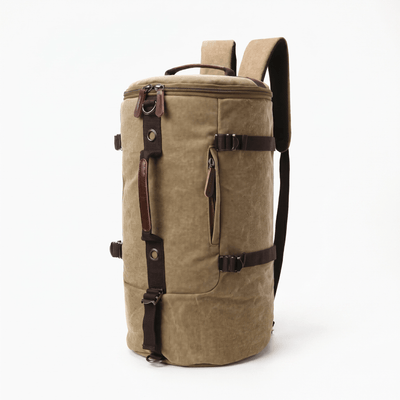 The Sunday Avenue Khaki Travel Duffel Backpack Straps - Harlow