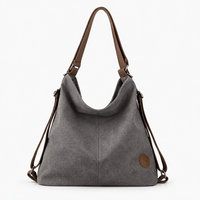 The Sunday Avenue Khloe Grey Canvas Convertible Shoulder Bag and Backpack