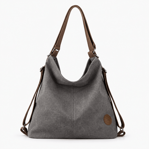 Canvas Convertible Shoulder Bag and Backpack - Cara