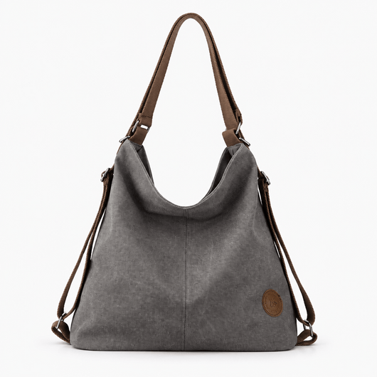 The Sunday Avenue Khloe Grey Canvas Convertible Shoulder Bag and Backpack