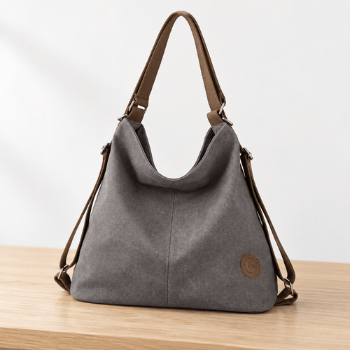 Canvas Convertible Shoulder Bag and Backpack - Cara