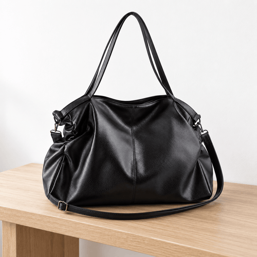 Large Vegan Leather Tote Bag with Zip for A4 Work and Study - Seraphina