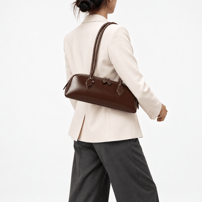 The Sunday Avenue Libra Covenette Brown Elongated Shoulder Bag