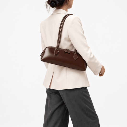 The Sunday Avenue Libra Covenette Brown Elongated Shoulder Bag
