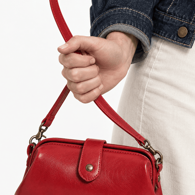 The Sunday Avenue Libra Vintage Red Structured Shoulder Bag