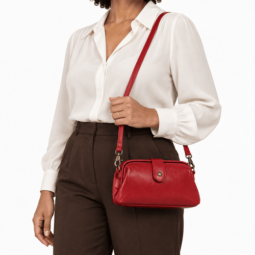 Vintage Structured Shoulder Bag - Clementine
