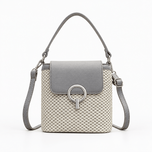 Women's Woven Bucket Crossbody Beach Bag - Amber