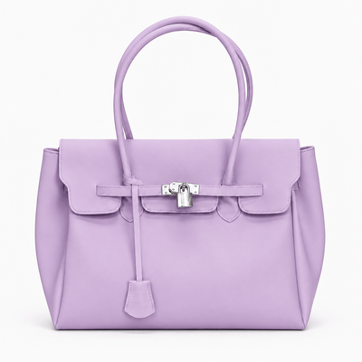 The Sunday Avenue Lilac Lilac Matte Jelly PVC Tote Bag with Lock