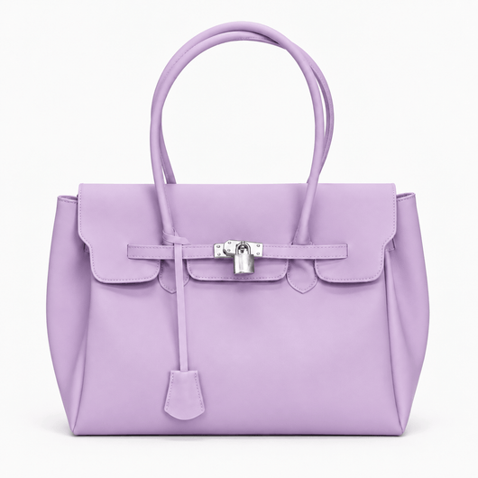 The Sunday Avenue Lilac Lilac Matte Jelly PVC Tote Bag with Lock
