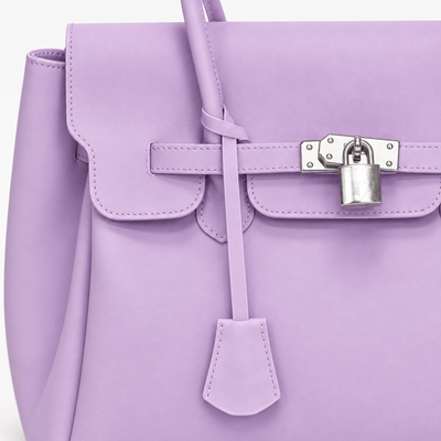 The Sunday Avenue Lilac Matte Jelly PVC Tote Bag with Lock