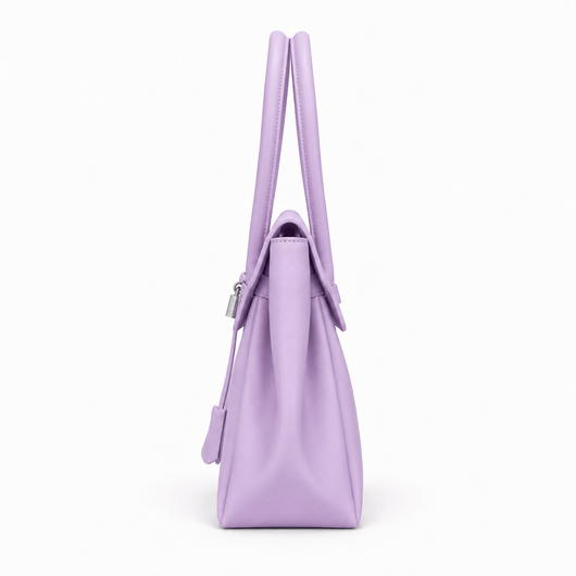 The Sunday Avenue Lilac Matte Jelly PVC Tote Bag with Lock