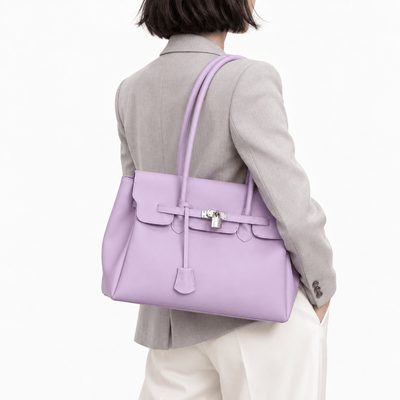 The Sunday Avenue Lilac Matte Jelly PVC Tote Bag with Lock