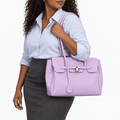 The Sunday Avenue Lilac Matte Jelly PVC Tote Bag with Lock