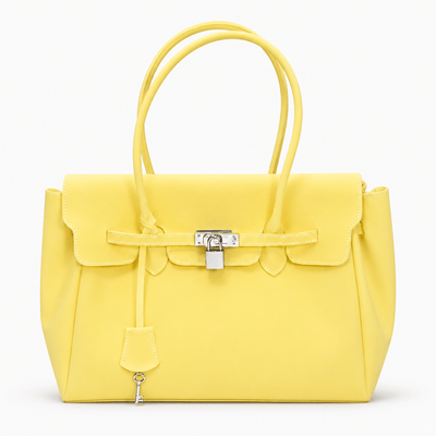 The Sunday Avenue Limoncello Lilac Matte Jelly PVC Tote Bag with Lock