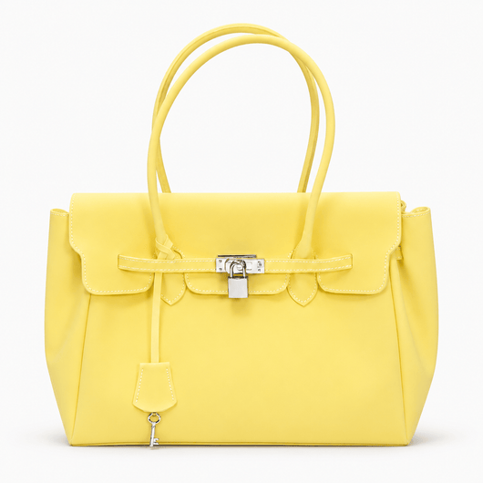 The Sunday Avenue Limoncello Lilac Matte Jelly PVC Tote Bag with Lock