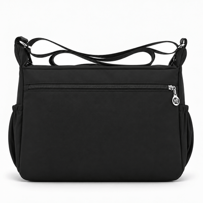 The Sunday Avenue Lindsey Black Nylon Multi-Pocket Shoulder Bag