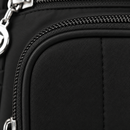 The Sunday Avenue Lindsey Black Nylon Multi-Pocket Shoulder Bag