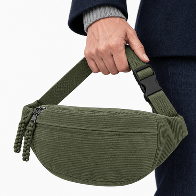 The Sunday Avenue Lise Green Corduroy Belt Bag