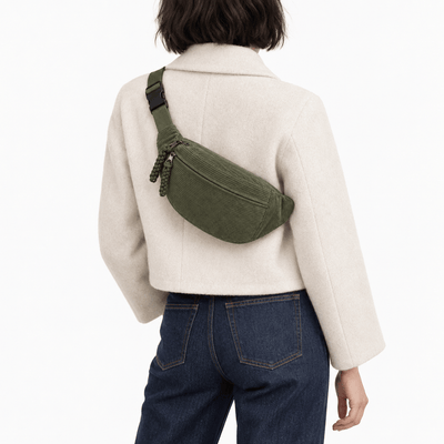 The Sunday Avenue Lise Green Corduroy Belt Bag