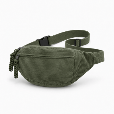 The Sunday Avenue Lise Green Corduroy Belt Bag