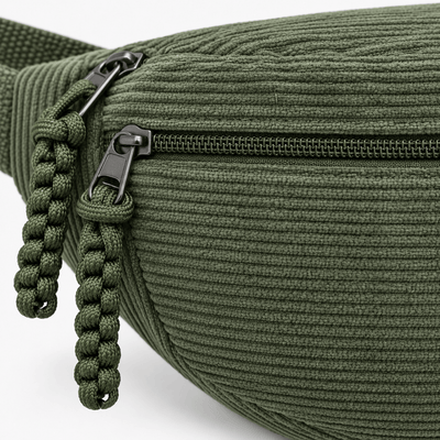 The Sunday Avenue Lise Green Corduroy Belt Bag