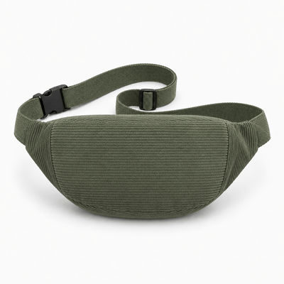 The Sunday Avenue Lise Green Corduroy Belt Bag