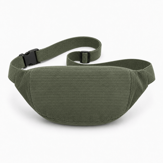 The Sunday Avenue Lise Green Corduroy Belt Bag