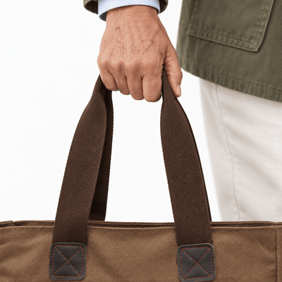 The Sunday Avenue Madeline Brown Canvas Multi-Pocket Tote Bag