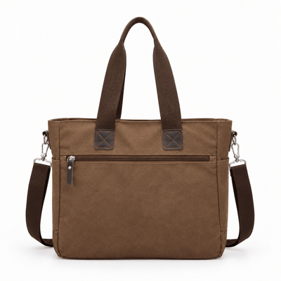 The Sunday Avenue Madeline Brown Canvas Multi-Pocket Tote Bag