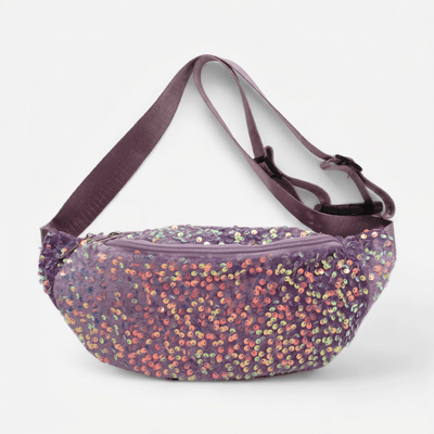 The Sunday Avenue Mauve Large Sequin Bum Bag - Penelope