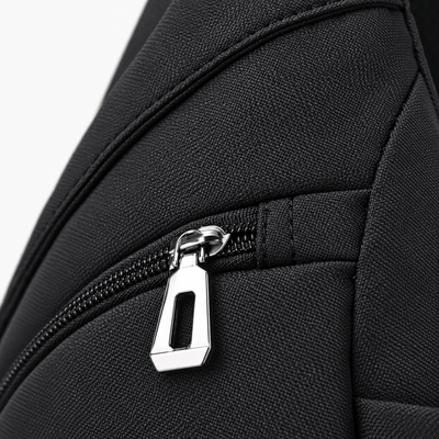 The Sunday Avenue Men's Black Nylon Sling Bag with Anti-Theft Pocket
