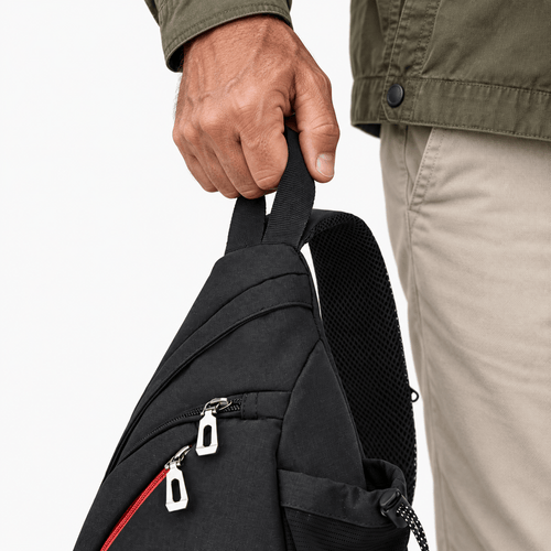Men's Nylon Sling Bag with Anti-Theft Pocket - Marcella
