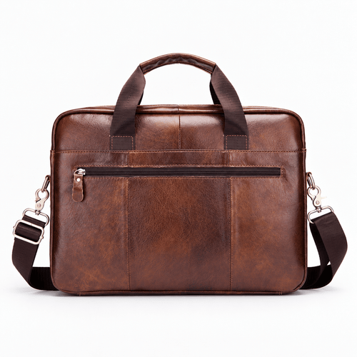 Men's Vintage PU Leather Laptop Briefcase with Removable Shoulder Strap - Nerissa