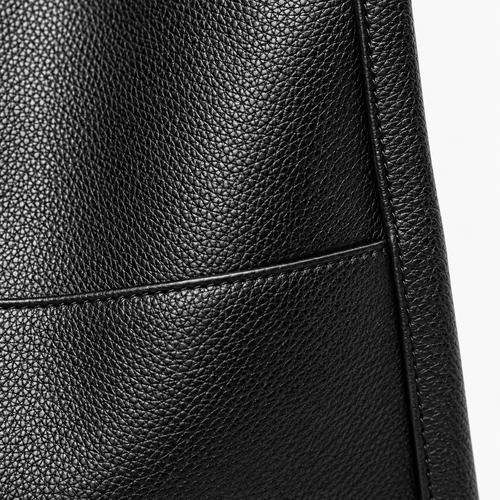 Pebbled Tote Bag with Interior Pockets - Godiva