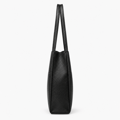 The Sunday Avenue Mia Black Pebbled Tote Bag with Interior Pockets